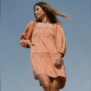 Billabong Rust Floral Long Sleeve Dress